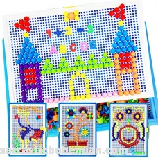 Lemical 380 PCS Creative Jigsaw Puzzle Mix Colour Mushroom Nails Mosaic Pegboard Develop Intelligence DIY Building Blocks Bricks Toys Christmas Birthday Children’s Day Gift for Kids -Upgraded Version B07GJHW1WK